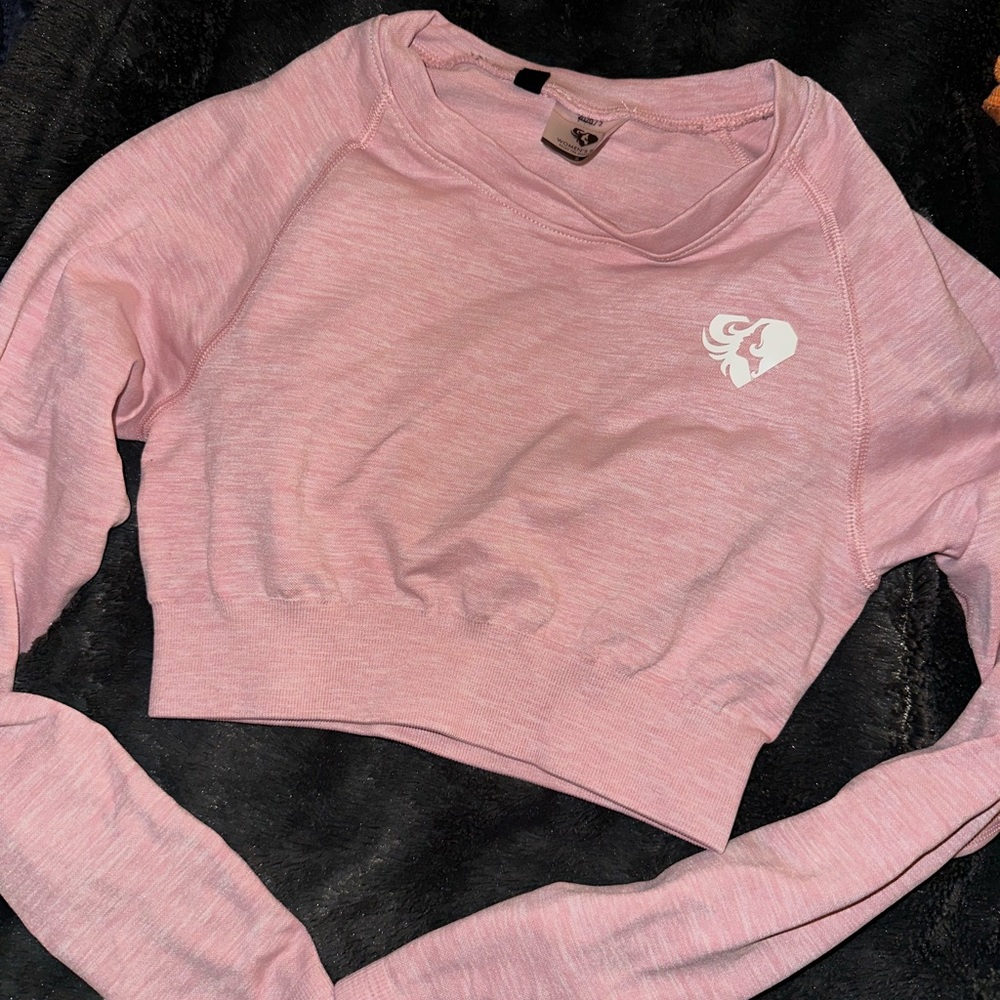 Women’s Best pink marl long sleeve crop